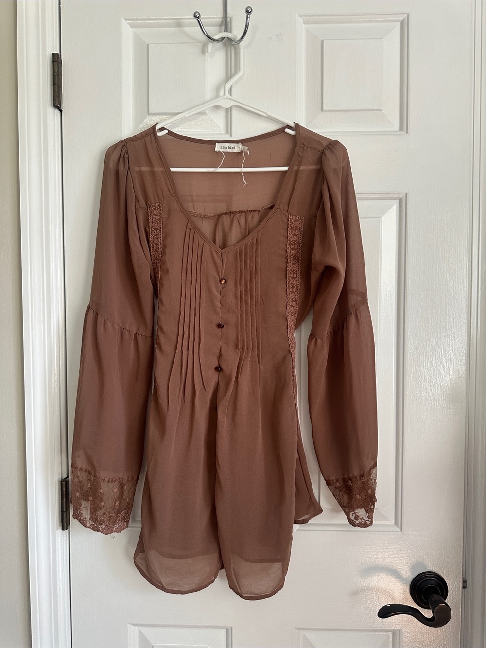Brown tunic with tie in back